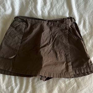 Army green/brown wrap front skirt